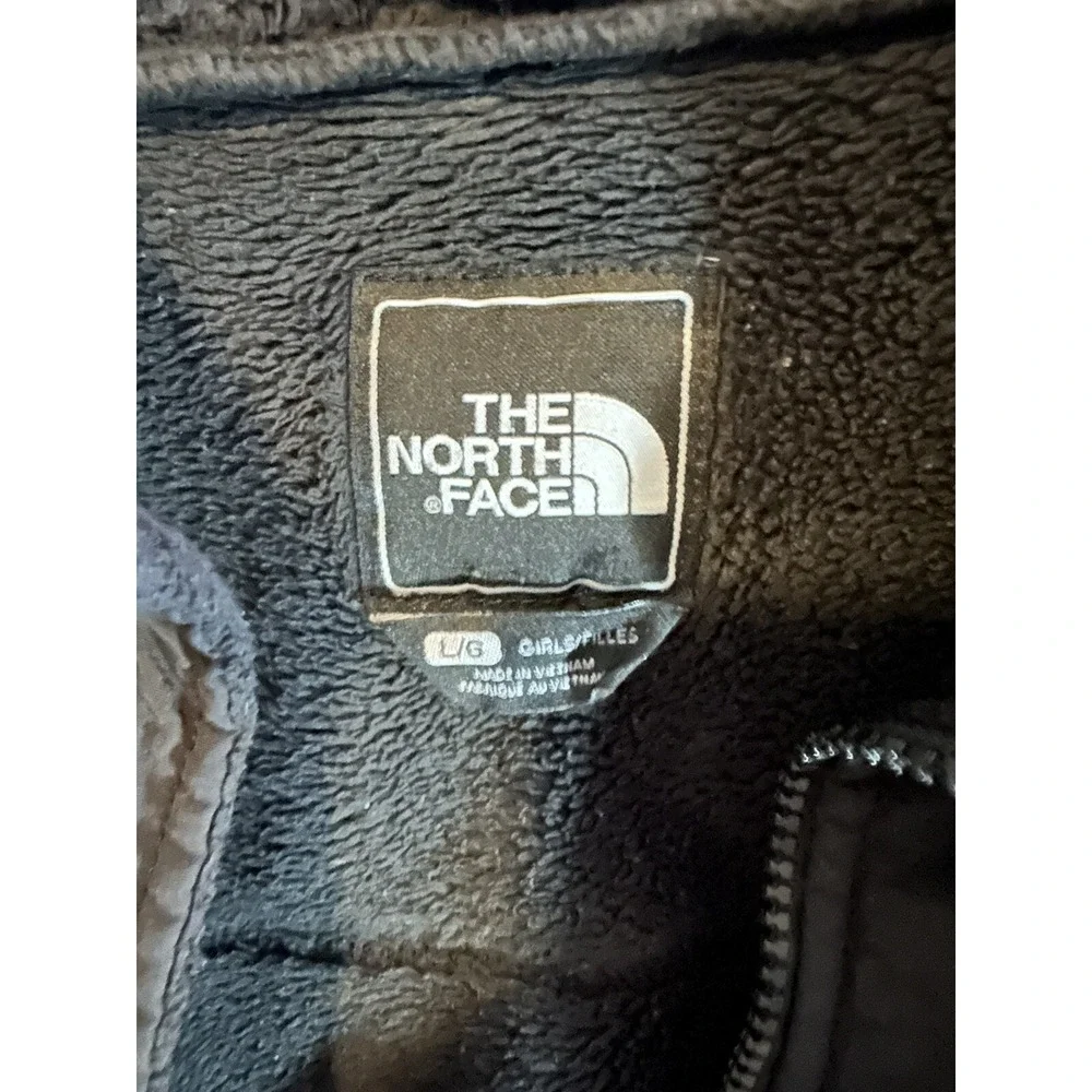 The North Face Jacket Girls Large Black Denali Fleece Full Zip  Pockets Cozy